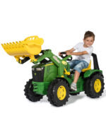 RollyX-Trac Premium John Deere Traktor na Pedały Łyżka Ciche Koła 3-10 Lat do 50kg Rolly Toys – Zielony